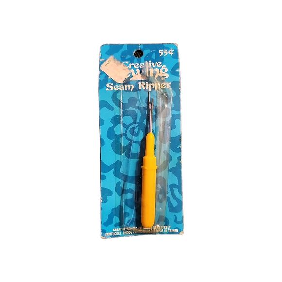 Vintage Creative Sewing Seam Ripper Yellow Gold Handle Made In Taiwan Retro Sew - Picture 1 of 6